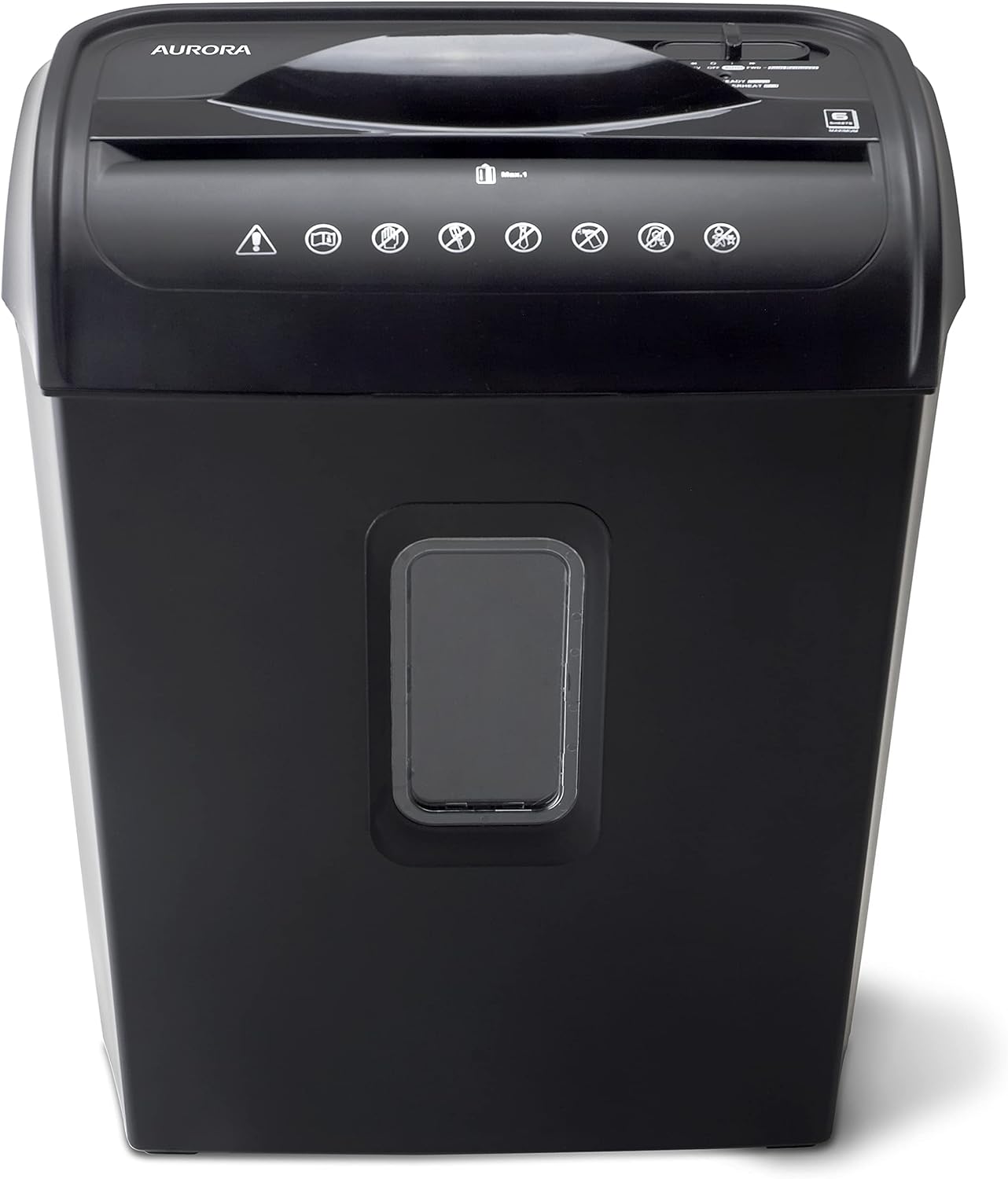 Aurora High-Security 6-Sheet Micro-Cut Paper Credit Card Shredder with 3.5-Gallon Wastebasket, 4-Minute Continuous Running Time, Security Level P-4