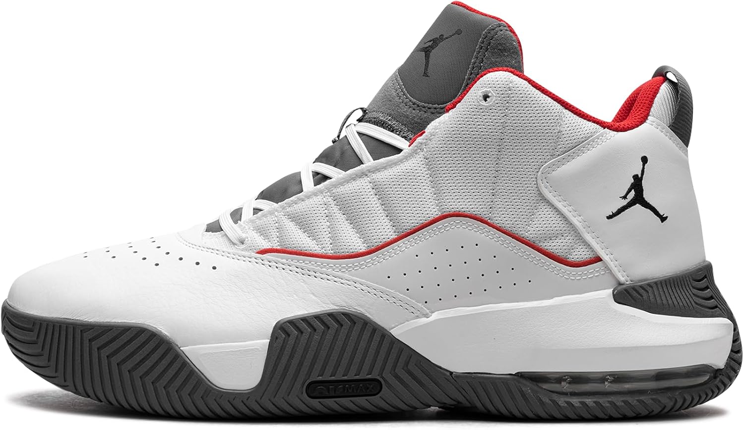Jordan Stay Loyal White University Red (White/Black-Light Graphite, us_Footwear_Size_System, Adult, Men, Numeric, Medium, Numeric_12)