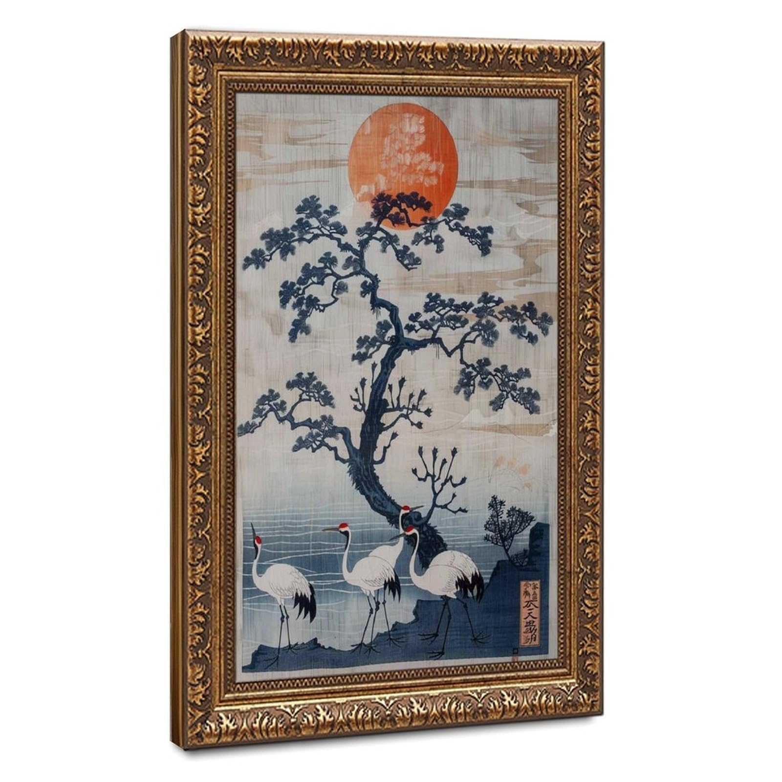 Bareronor Japanese Crane (4) Canvas Poster Bedroom Decor Landscape Office Room Decor Gift 12" L X 18" W
