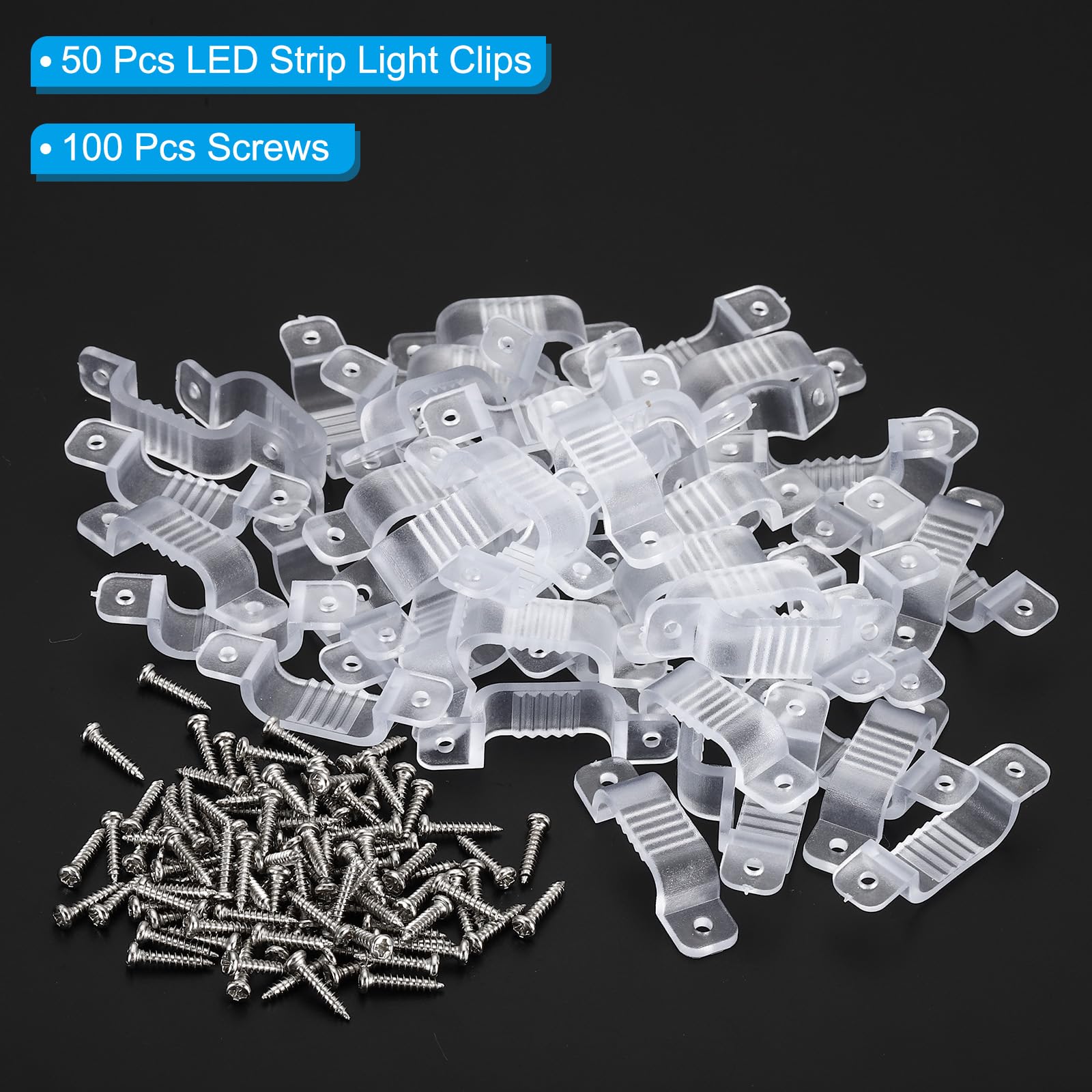 Led Module Clip Lufkin Tape Measure 25ft 50pcs LED Strip Light Clips - Transparent ...