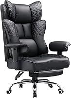 GTPLAYER Big & Tall Ergonomic Gaming Office Chair: Wide Seat, 150° Recline, Footrest, Pocket Springs, 400lb Capacity