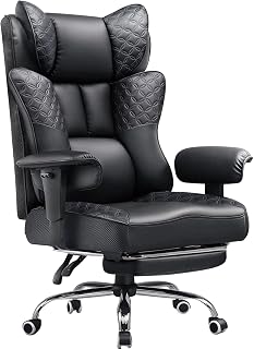 GTPLAYER Big & Tall Ergonomic Gaming Office Chair: Wide Seat, 150° Recline, Footrest, Pocket Springs, 400lb Capacity