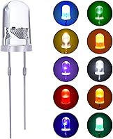 Vista 2 de 100 bombillas LED transparentes, diodos de emisión de luz, 0.2 pulgadas (multicolor)