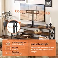 KKTONER Stand TV universal de podea pentru ecrane de 27-65 inch, din sticlă securizată, cu organizator de cabluri, înălțime reglabilă și pivotant, până la 40 kg 6