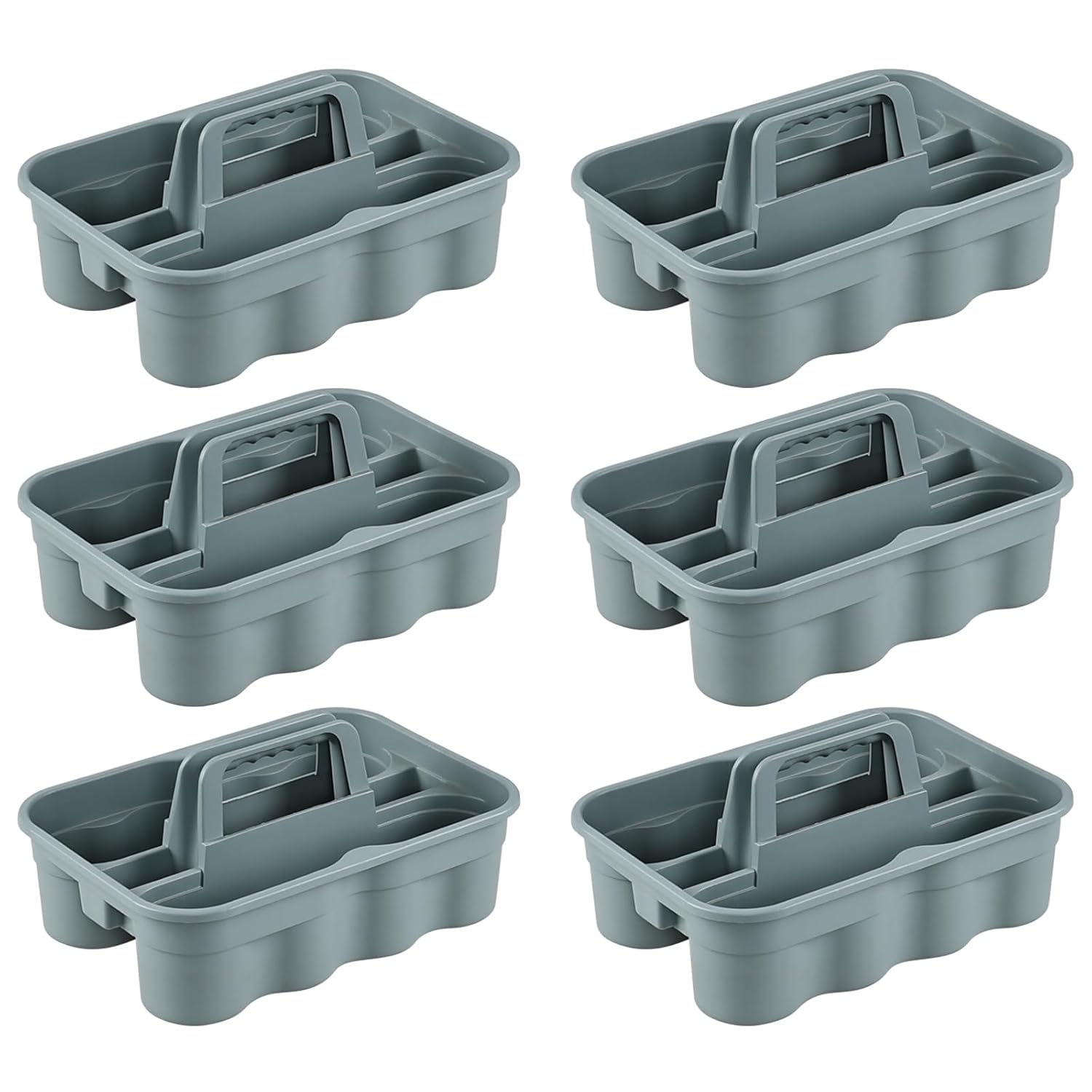 Parlynies All-Purpose Cleaning Caddy Cleaning Tool Organizer with Handle Portable Shower Caddy Basket Grey 6 Pack