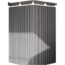 Folding Shower Curtain Rod with Liner - No-Drill Space Saver for Tub/Stall, Tension or Fixed Wall Mount, 3Fold 59x78.7inGrey