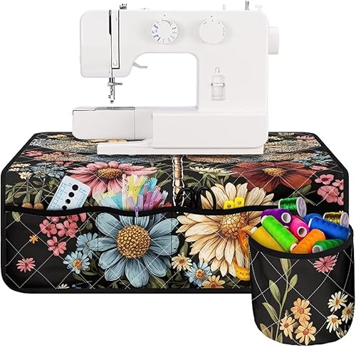 Miniatura 103 de Tapetes para máquina de coser de girasol y colibrí para mesa con bolsillos, para máquinas de coser de Acción de Gracias, alfombrillas para reducir