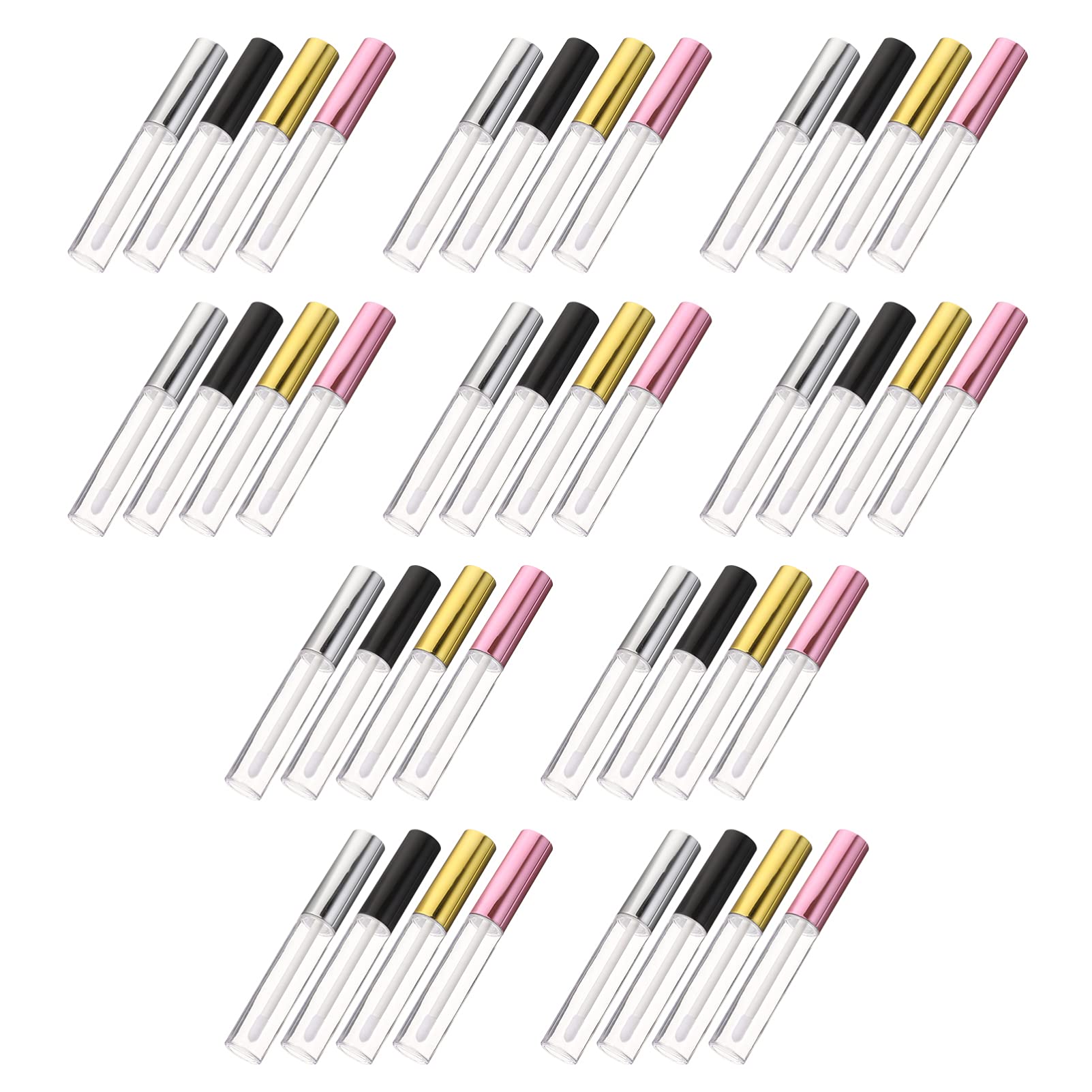 Didiseaon 2 Juegos Tubo De Brillo Labial Tubo De Brillo Labial s De Contenedores De Transparente Tinte Labial Vacío De Brillo 40 Uds * 2
