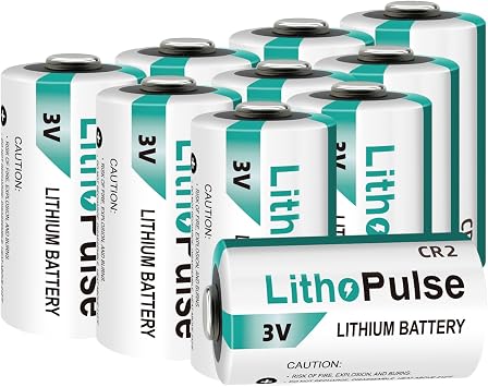 LithoPulse 10 Pack CR2 3V Lithium Battery for Flashlights Home Alarm System