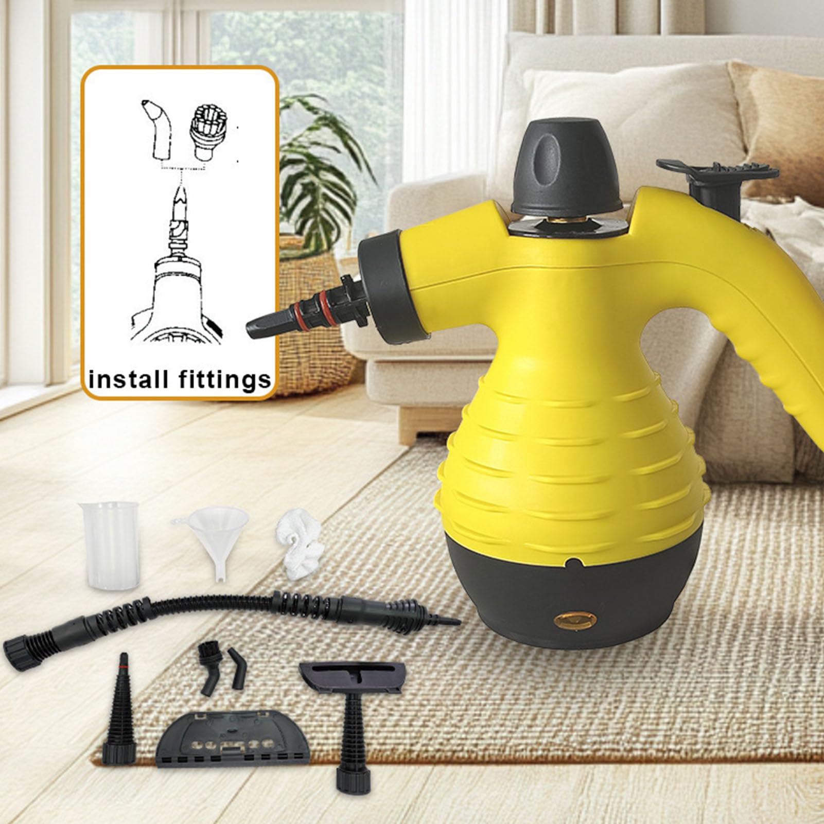 Generic Limpiador a Presurizado de Mano, Máquina de Limpieza a Potente y Portátil de 2000W para el Hogar, Cocina y Coche, 1 Unidad (Enchufe de la UE)