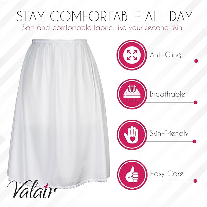 Valair Women's Classic Half Slip Skirt, 100% Nylon X-Large / 24 Inches - View #11