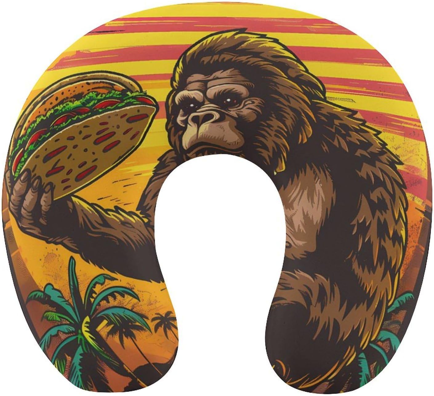 Bigfoot Love Taco-Tortilla Sasquatch Funny Travel Pillow U Shaped Memory Foam Neck Pillows Portable for Flight Car Home Office