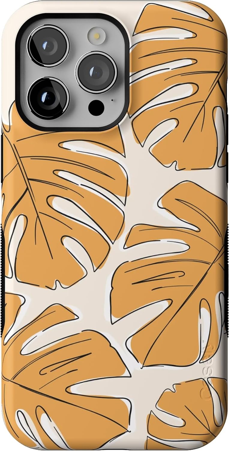 Casely iPhone 14 Pro Max Case | Island Time | Tropical Leaves Floral | Bold Protective Design | Compatible with MagSafe
