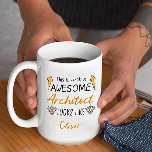 Miniatura 4 de Taza de café de arquitecto This Is What An Awesome Architect Looks Like Taza Taza con nombre personalizado para arquitecto Regalo para arquitecto