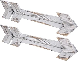 2PCS Wooden Arrows Decor Sign Wall Art Decor Farmhouse Courtyard W SuppliesWhite (White)