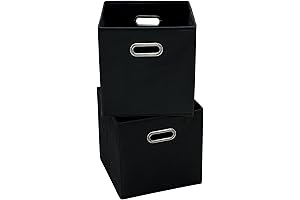Foldable 11 Inch Black Cube Storage Bins