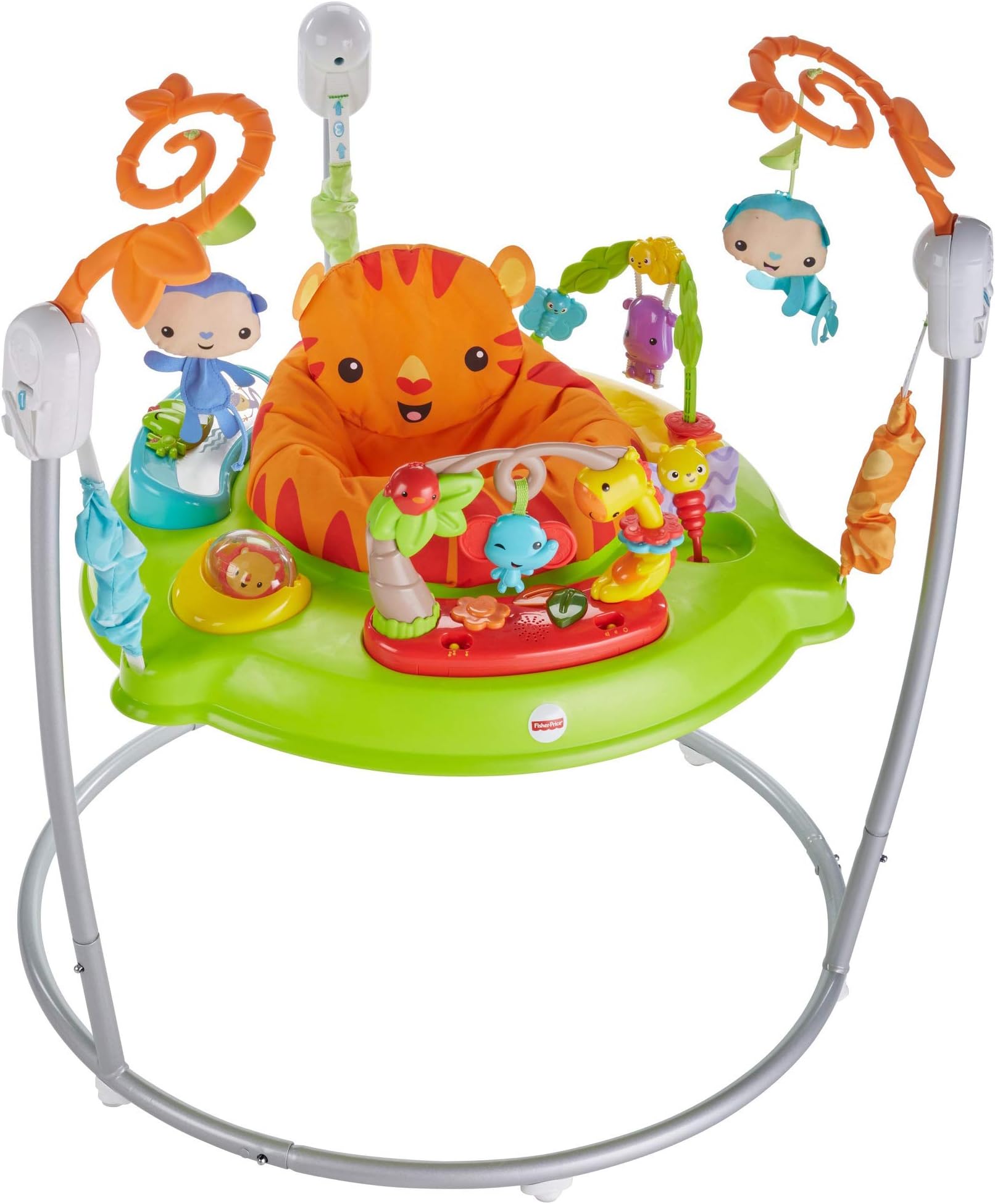 Fisher-Price Baby Bouncer Tiger Time Jumperoo Musical Activity Center with Lights Sounds & Developmental Toys