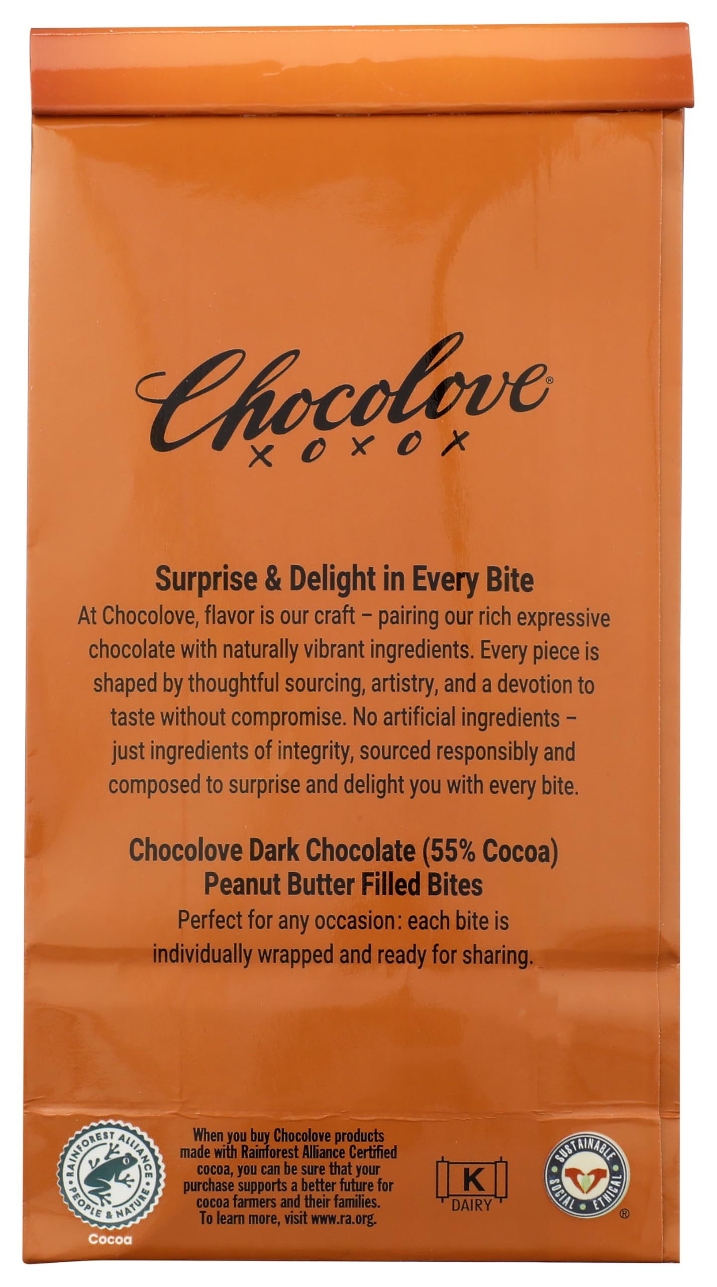 Chocolove Organic Dark Chocolate Peanut Butter Bites, 3.52 OZ