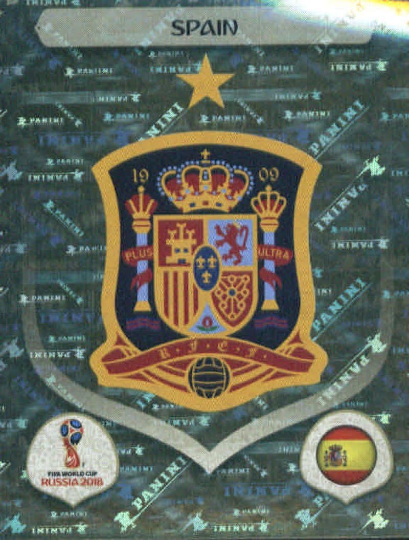 2018 Panini World Cup Stickers Russia #132 Team Logo Spain Foil Soccer Sticker