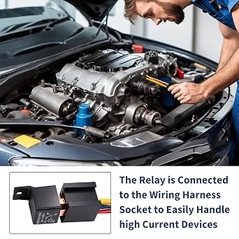 2 Pack 12V 80A 5 Pin Relays, SPDT Changeover Relay with Socket Holder, Heavy Duty Relay for Truck, Motor and Automotive Applications, Electric Fuel Pumps, Cooling Fan, Solenoid, Horn, On/Off Operation