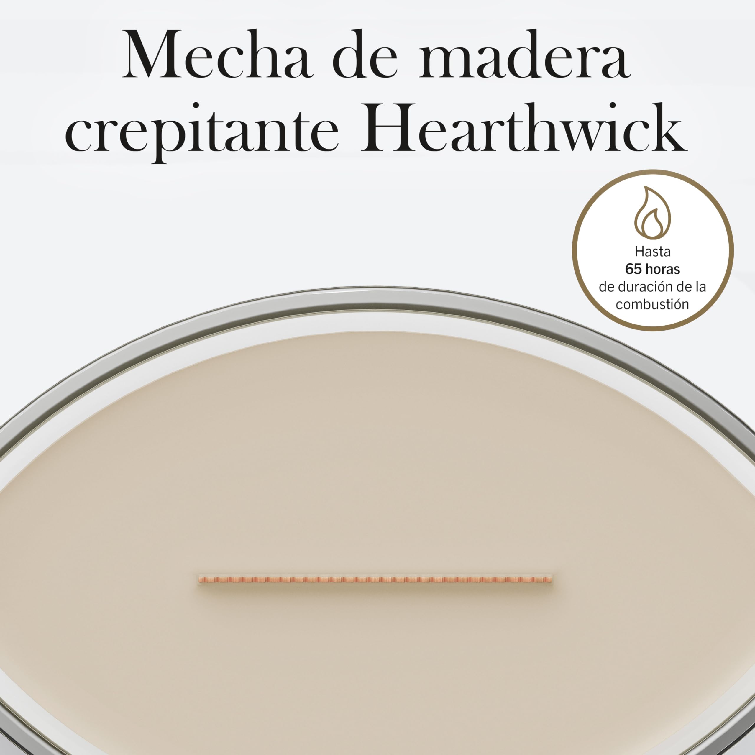 Woodwick Ellipse Vela perfumada con mecha crepitante | Patchouli Crème | Hasta 50 horas de duración | Regalos para mujeres