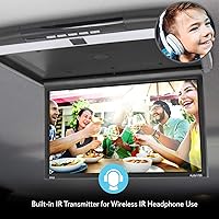 Vista 6 de Consola Pyle para techo de coche, con pantalla LCD abatible, panel de control con reproductor de TV HDMI con transmisor IR integrado