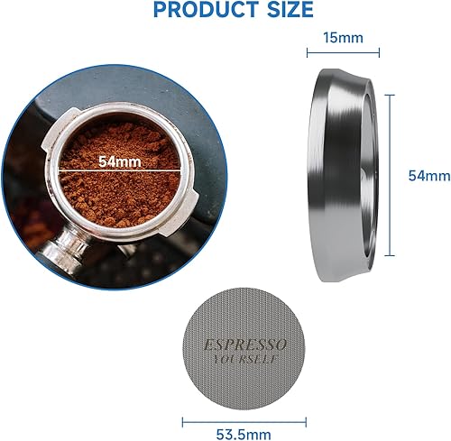 Miniatura 8 de JIDACHI Embudo de dosificación de 2.126 in, anillo dosificador magnético y kit de pantalla de disco, aluminio anodizado plateado con 8 imanes de