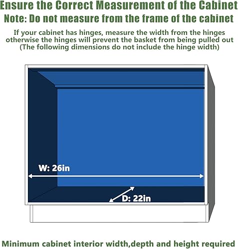 Vista 35 de LOVMOR Organizador de gabinete extraíble de 20 pulgadas de ancho x 21 pulgadas de profundidad, estantes extraíbles para armario de cocina, 1 Tier