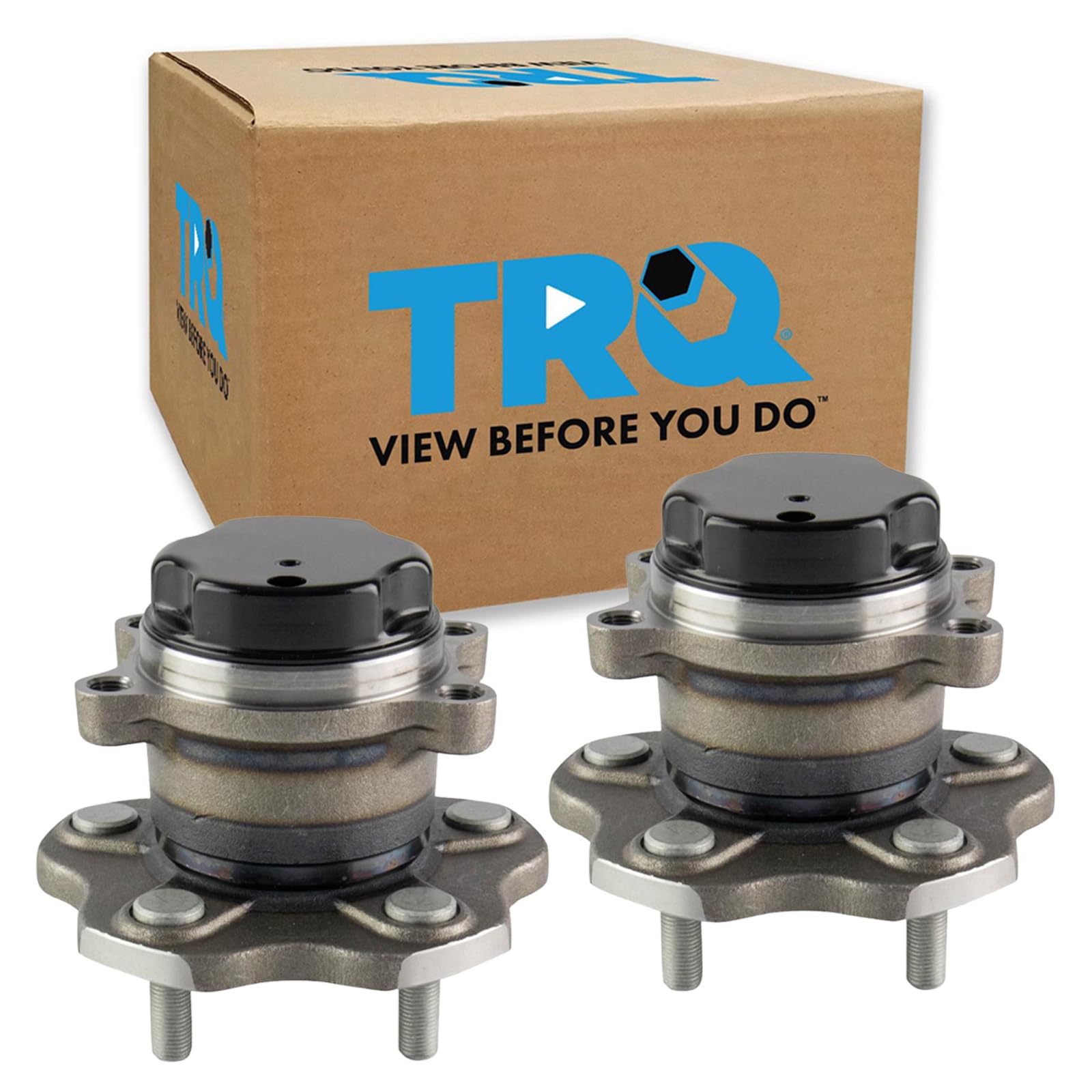 TRQ Rear Left and Right Wheel Bearing and Hub Assembly Set 2 Piece