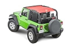 MasterTop ShadeMaker Freedom Mesh Bimini Sun Shade Top, Red, Full Length - Fits Jeep Wrangler JK 2-Door 2007-2018 - Blocks UV Rays, Wind & Noise - Compatible with Hard Top - Installs in Minutes