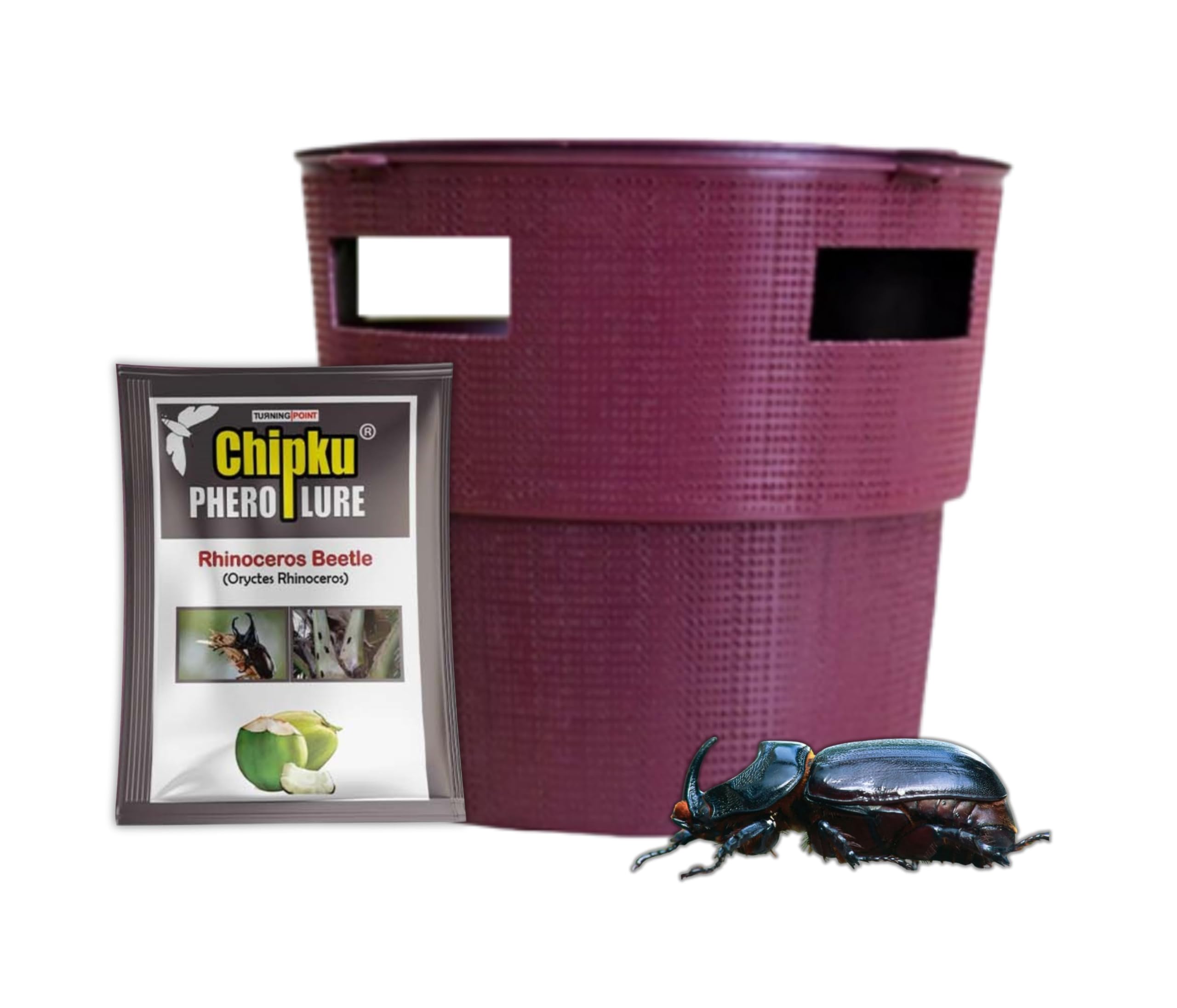 chipku Chipku® Pheromone Bucket Trap with Rhinoceros Beetle Oryctes Rhinoceros for Coconut & Palm Tree Insects | Assured Results Bucket Trap for Protection of Coconut Trees-picture-18