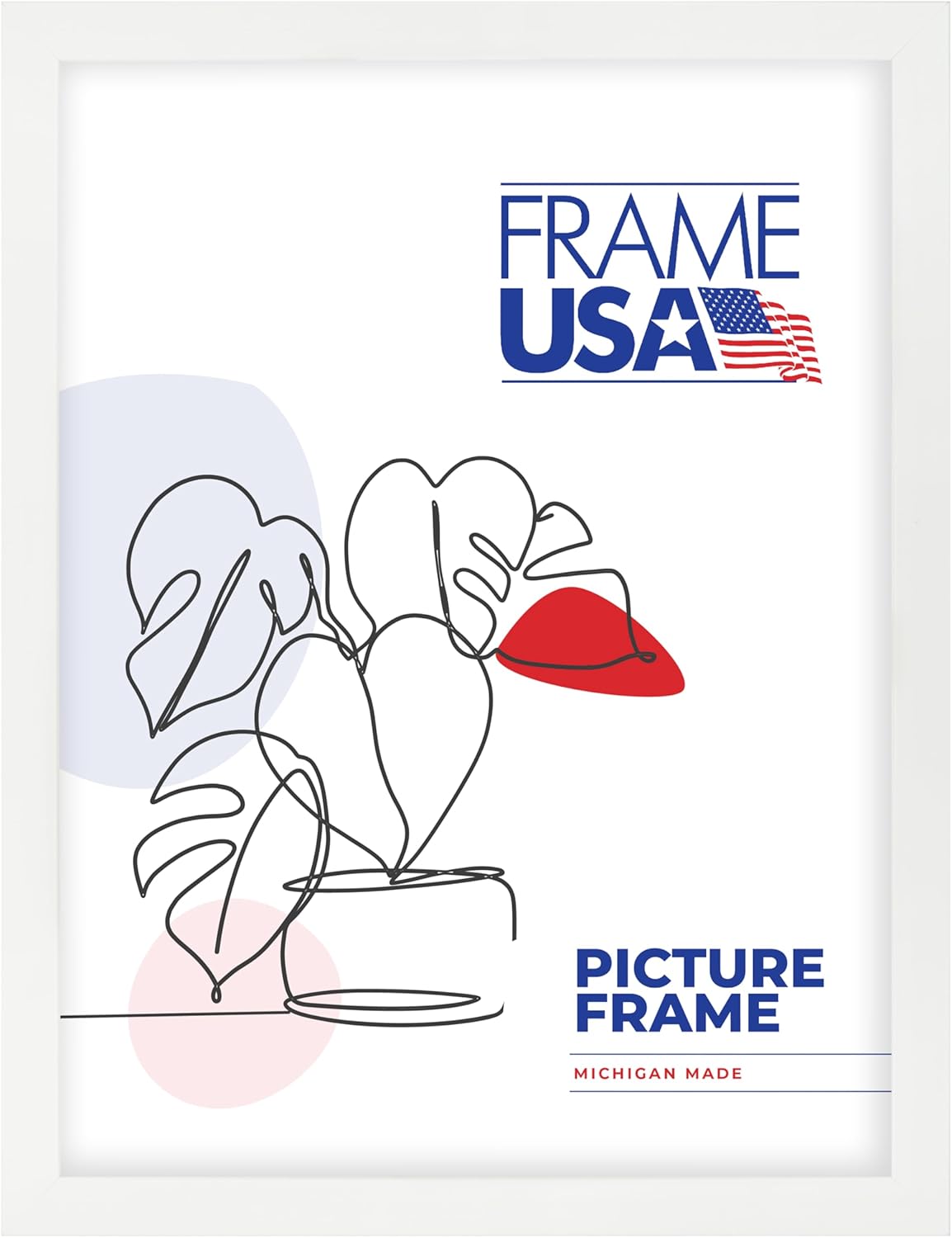 Frame USA 14x18 Picture Frame, White, Simply Poly Series, Wall Hanging Frame with High Clarity Plexiglass