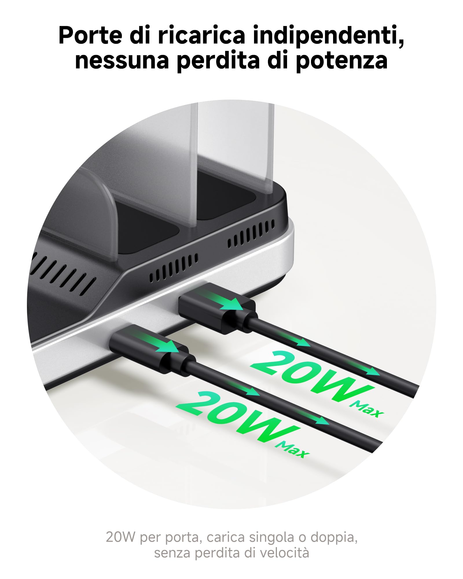 SwanScout Caricatore Wireless per iPhone, Stazione di Ricarica 5 in 1 per iPhone 17/Air/16/15/14/13/12, Base Ricarica per Apple Watch Ultra 3/11/10/9/8/7, per AirPods/iPad/Tablet, SwanScout 901M