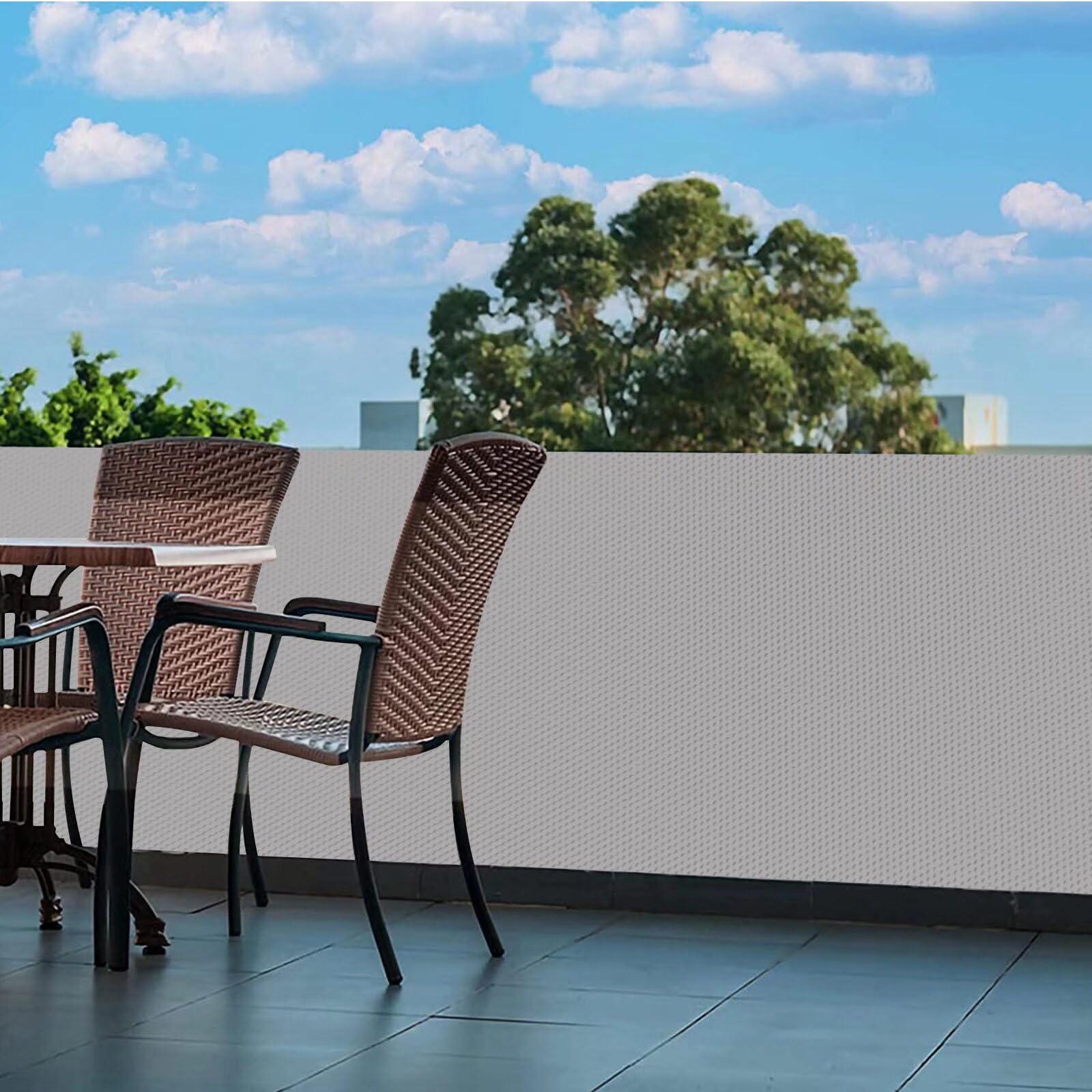 Balkonabdeckung 150x850 Cm – Sicht- Und Windschutz Für Balkon, Terrasse & Pool, Hellgrau