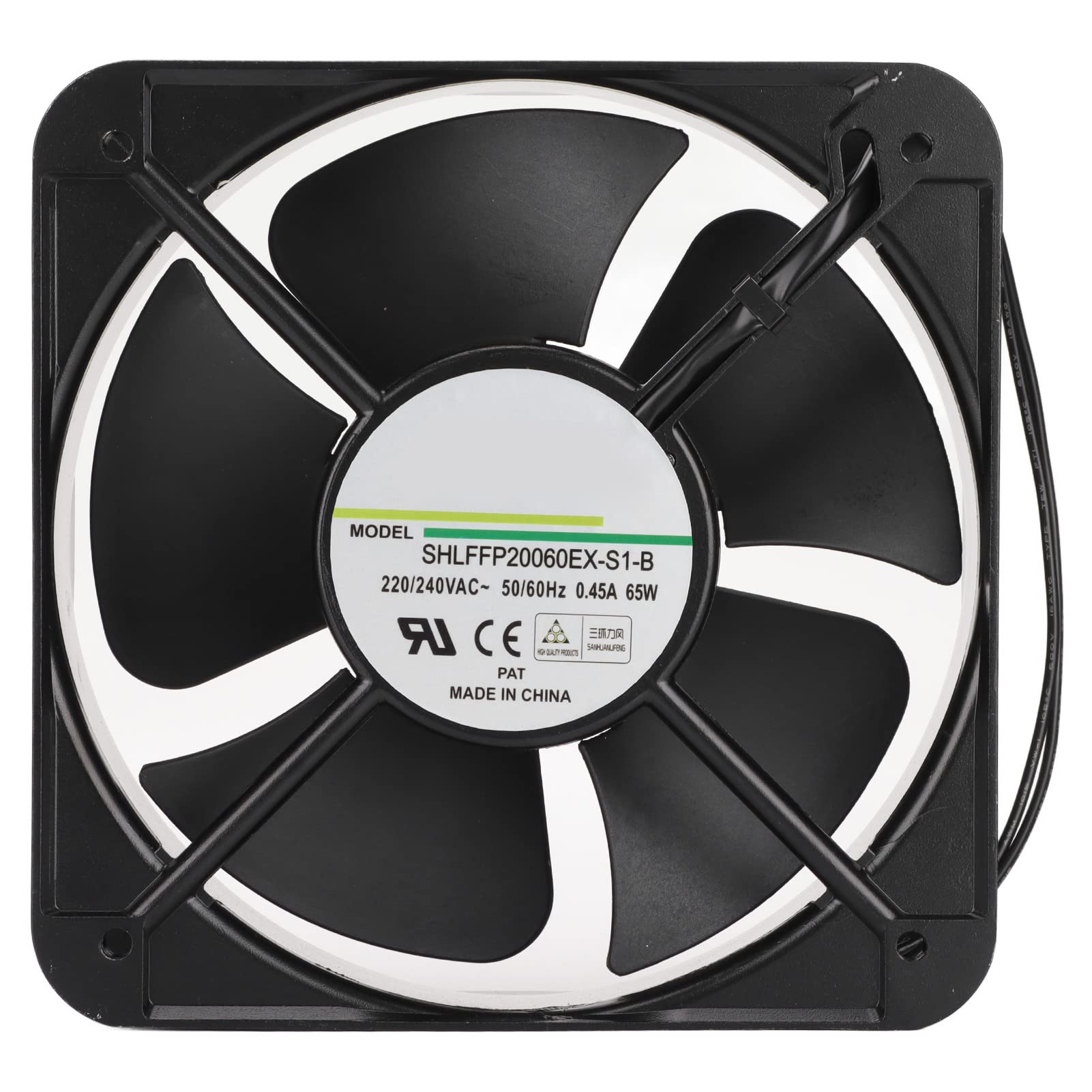 Acouto 200mm Wentylator Chłodzący 200x80mm 532CFM 65W 220V Wentylator Wyciągowy z Podwójnymi łożyskami Kulkowymi z obudową ze Stopu Aluminium do Wentylacji Obudów, Maszyn, zasilaczy.