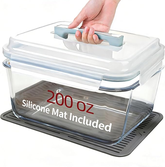 200oz/6000ml Extra Large Glass Storage Containers with Lids - Airtight
