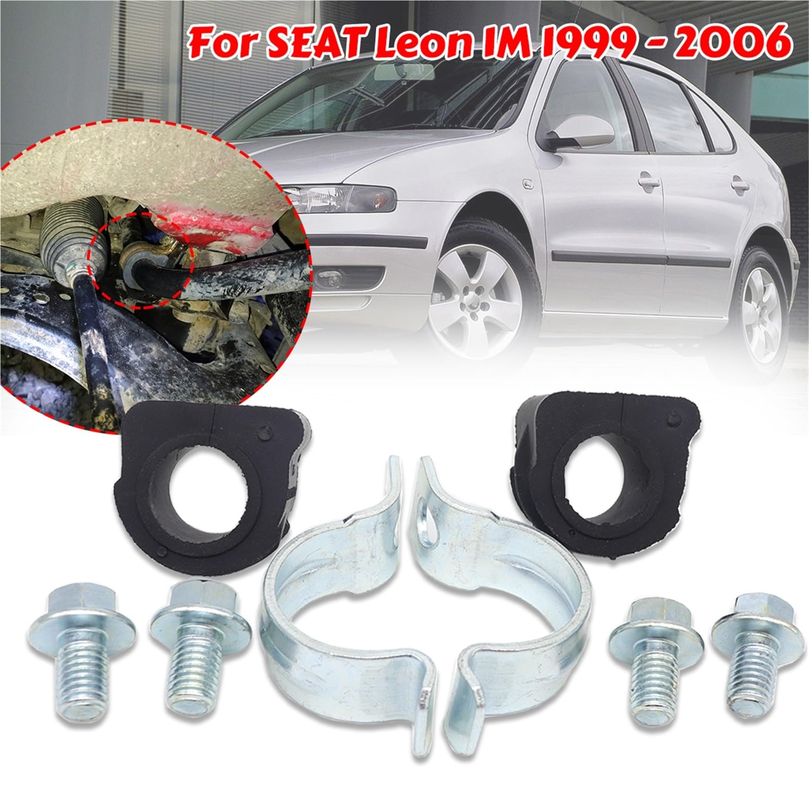 Stabilizatory Poprzeczne Pasuje do SEAT Leon 1M | Stabilizator osi przedniej stabilizator 21MM tuleja zaciskowa śruba wspornikowa 1999-2000 2003 2005 2006