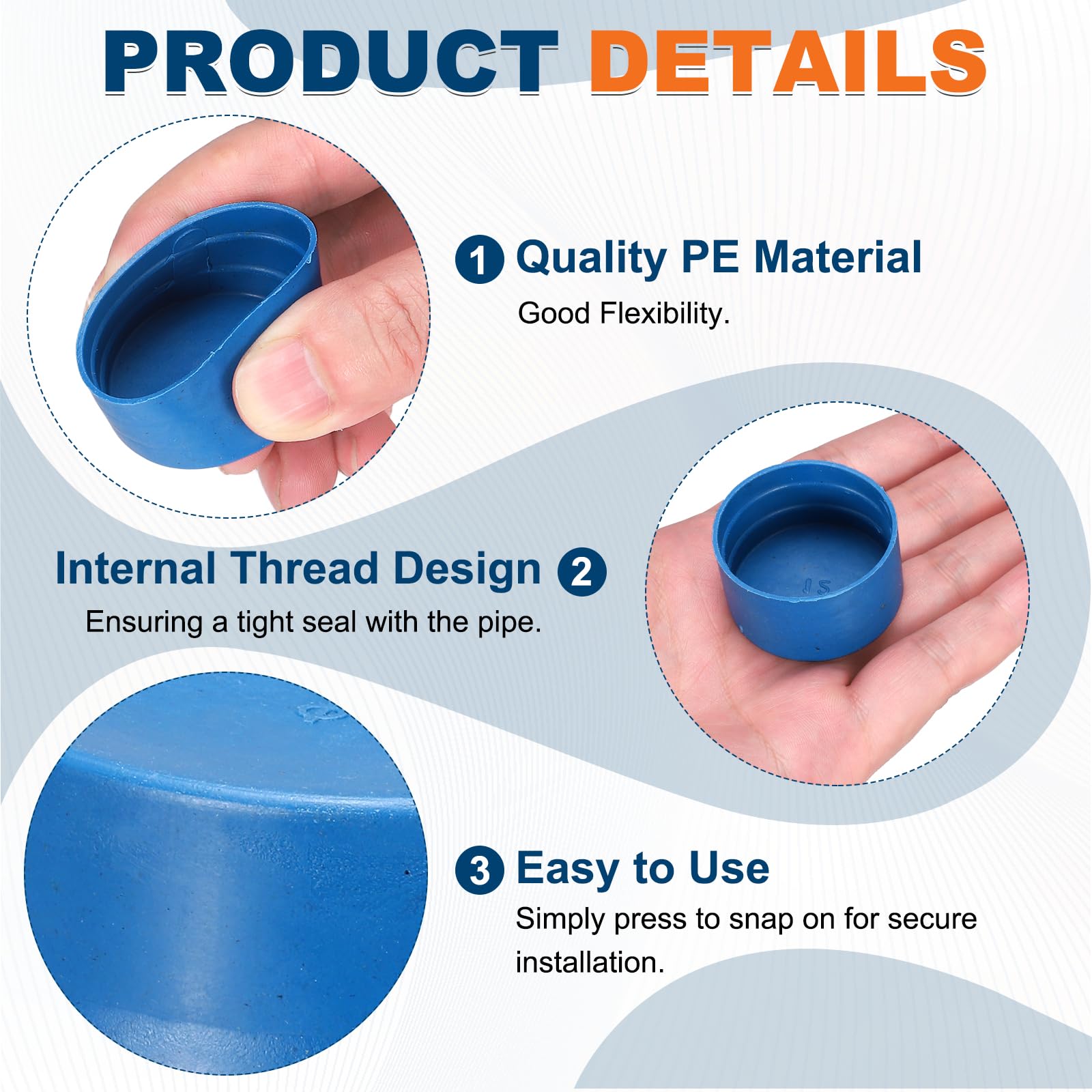 uxcell 10 tapones de plástico para tubo de 9.75 x 1.45 pulgadas, tapa de tubo redondo, funda protectora de rosca para tubo de 9.65 pulgadas OD para tuberías, barandillas de valla, poste de tubería