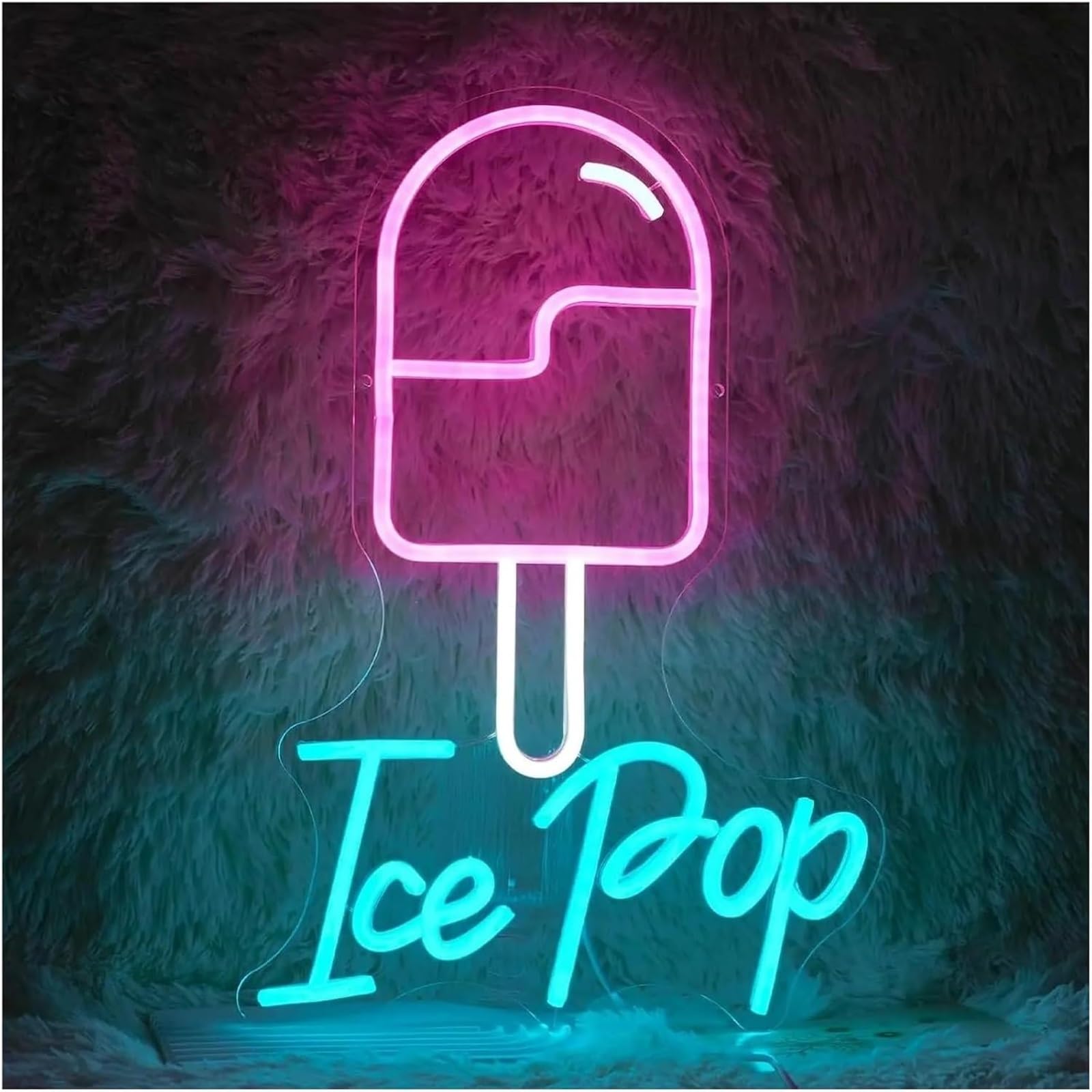 Aextroi neon Lights Sign Neon Sign Ice Pop Signs Ideal for Store Wall Decoration, 29cmx42.5cm