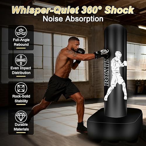Miniatura 2 de Punching Bag for Adults, 70" Boxing Bag with Stand, Freestanding Heavy Bag with Boxing Gloves, Reflex Ball Set, Kickboxing Bag Training Equipment