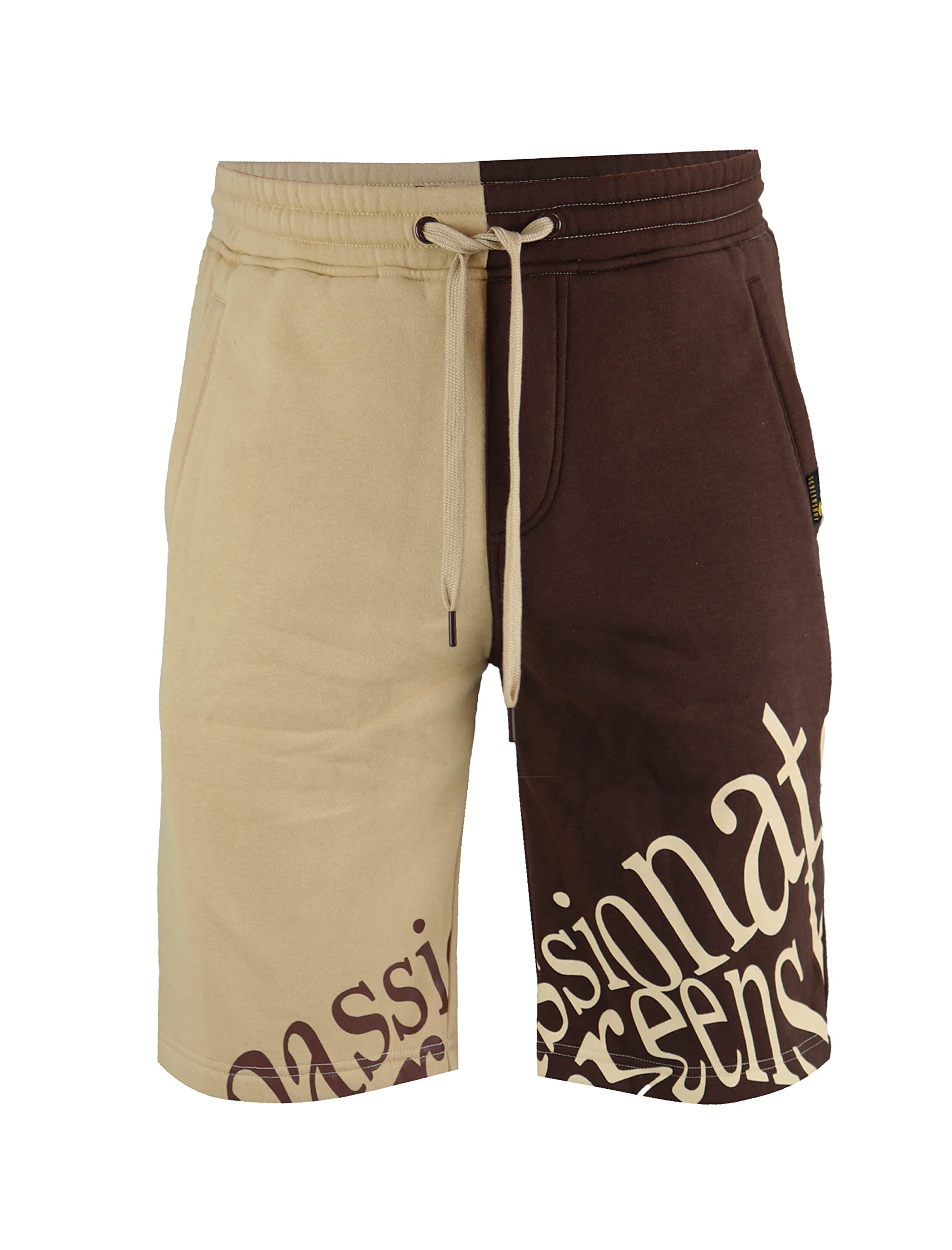 SCREENSHOT Mens Urban NYC Hip Hop Utility Fit Premium Fleece Shorts - Varsity Street Fashion SweatShorts Ribbed Wasteband