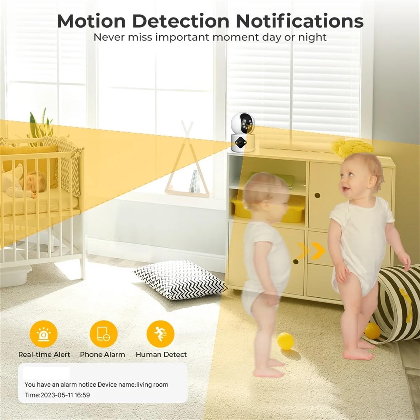 Home Security Camera 4MP kamera z dwoma obiektywami niania elektroniczna baby monitor podwójny ekran 4X Zoom cyfrowy automatyczne śledzenie AI wykrywanie człowieka kryty nadzór wideo CCTV(4MP Add 128G