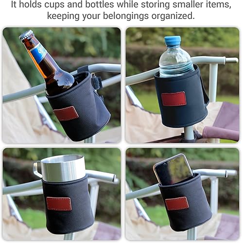 Miniatura 4 de Soporte para tazas para silla de camping, silla de mochilero de playa, bebida o botella de agua, accesorio para ayudar a minimizar los derrames, 3.5