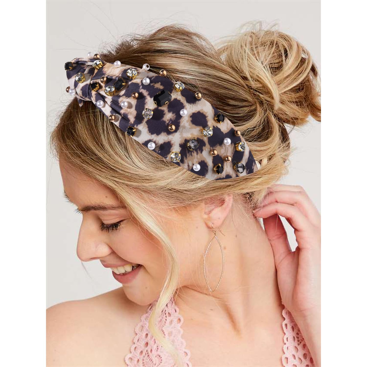 Amazon.com : NVENF Leopard Headband for Women Rhinestone 