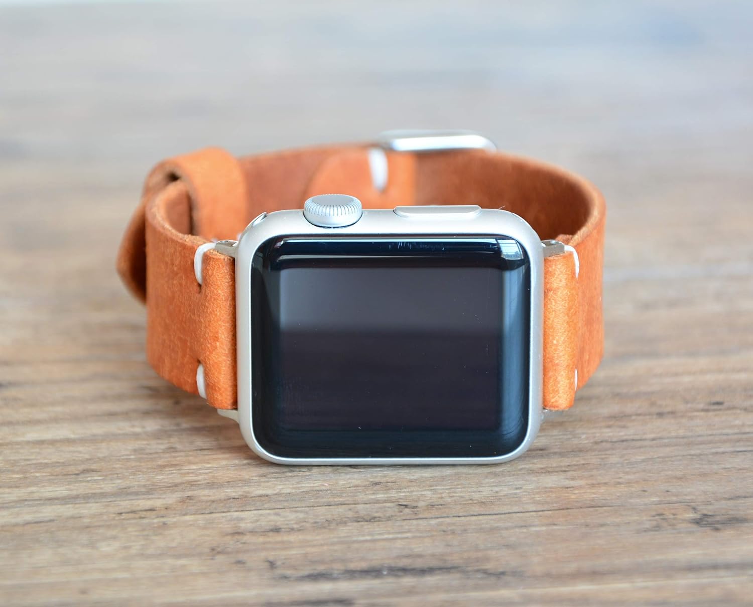 Leather Bands Compatible with Apple Watch 45mm 42mm 44mm 38mm 40mm 41mm Band Men Women Engraving Gift, Vintage Genuine Leather Wristband Replacement Band for iwatch Series 8 7 6 5 4 3 2 1, SE