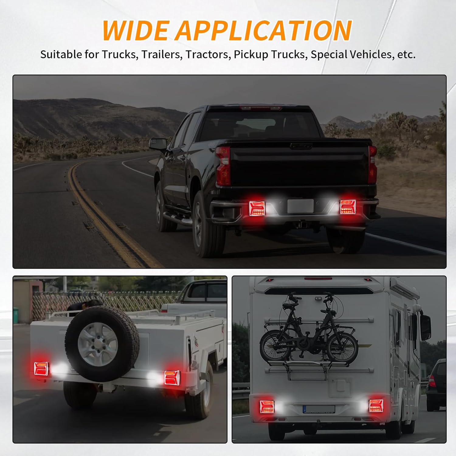 Wireless Trailer Lights, Rechargeable LED Magnetic Trailer Light, Portable LED Tow Lights Kit for Towing RV Camper Boat Caravan