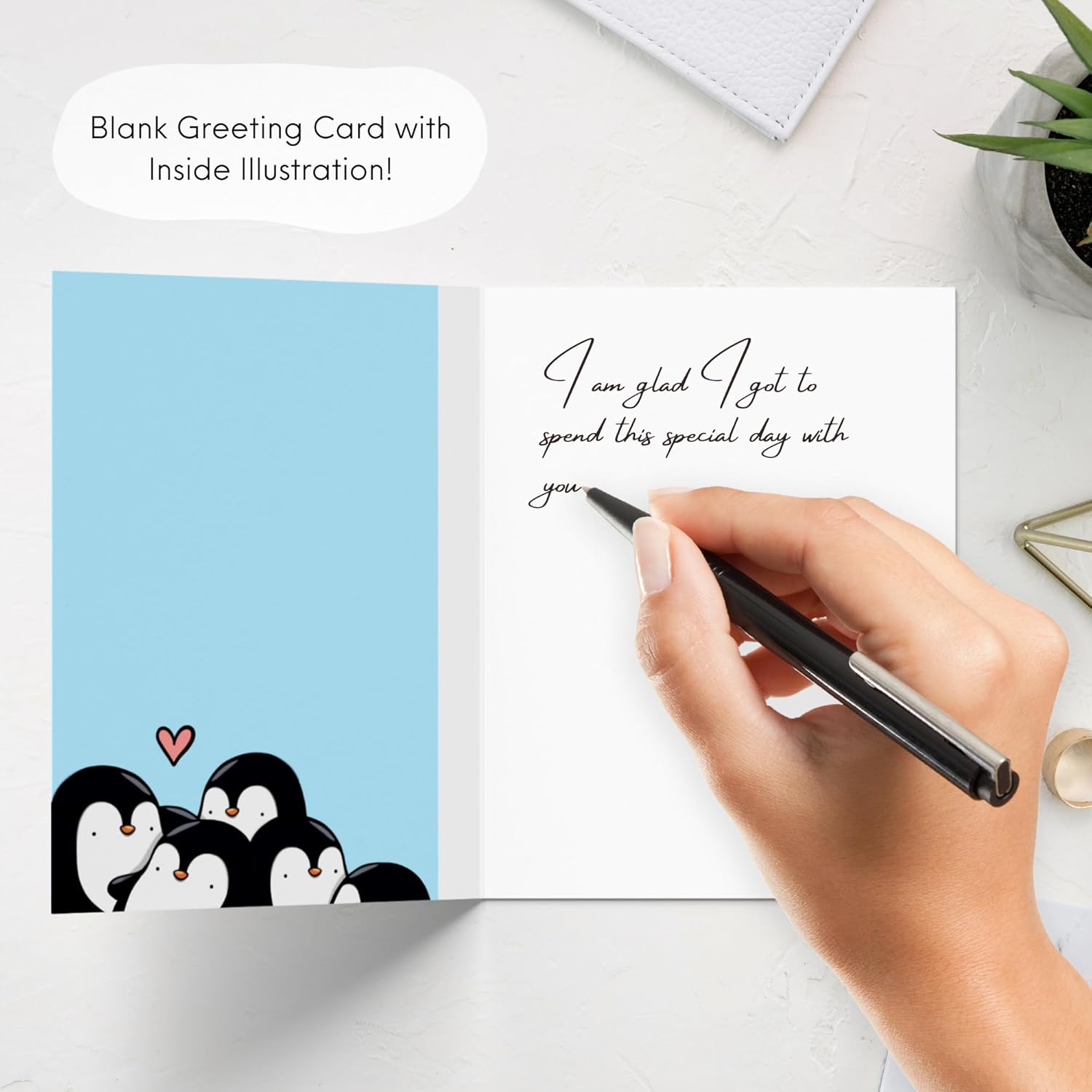 ALY LOU Anniversary Card for Boyfriend, Wife, Girlfriend, Husband - Cute Funny Birthday Card for Him Her - Punny Love Greeting Card Blank Inside (Life Is Sweeter With You As My Heater) - Image 2