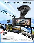 4K+4K Cam avant et arrière, libre 128GB Carte incluse, 5.8GHz WiFi-20MB/s Téléchargement rapide, Caméra Dash pour voitures avec précision GPS, Senseur G, WDR Vision nocturne, 3.39" IPS Écran, 24H Mode de stationnement