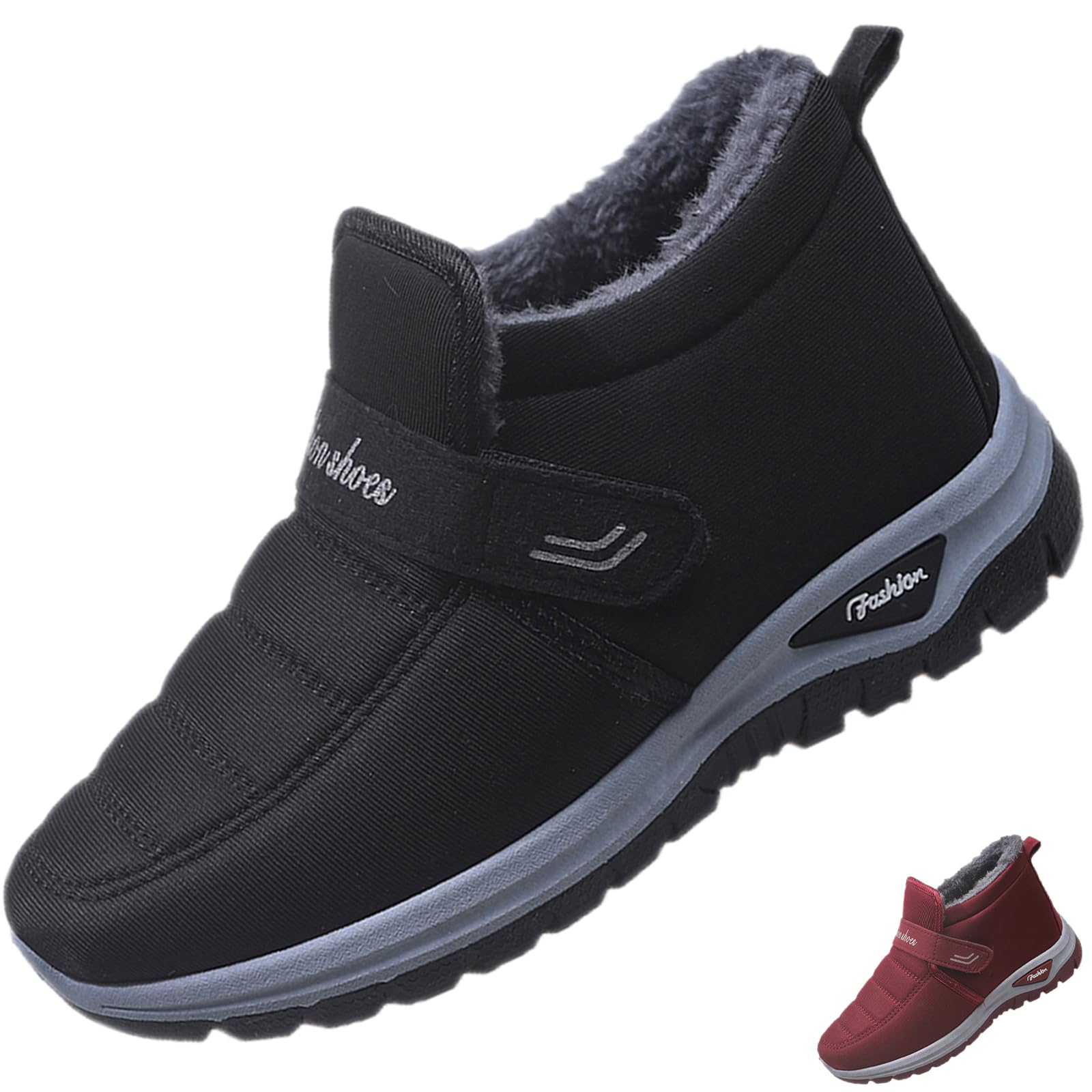 Winter Warm Snow Boots for Women Waterproof Fur Lined Ankle Booties Comfortable Arch Support Lightweight Slip On Short