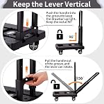 GtIiFmTe Folding Hand Truck Lightweight Hand Truck Dolly Foldable,Luggage cart with 4 Rotate Wheels, Utility Cart with Adjustable Handle,Collapsible Dolly for Moving-Black
